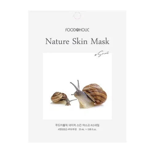 FOODAHOLIC, Тканевая маска для лица с муцином улитки Nature Skin Mask, 25 гр.