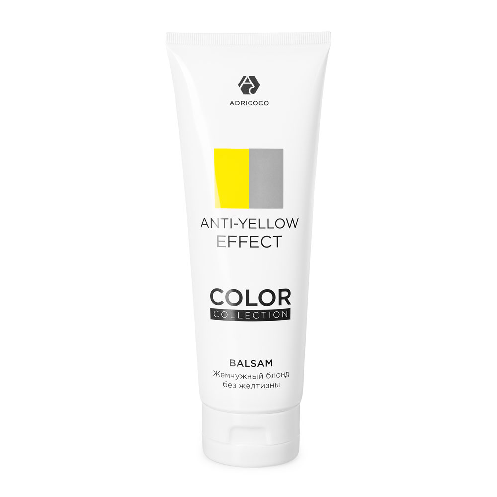 ADRICOCO, Оттеночный бальзам Color Collection Anti-Yellow Effect, 250 мл.