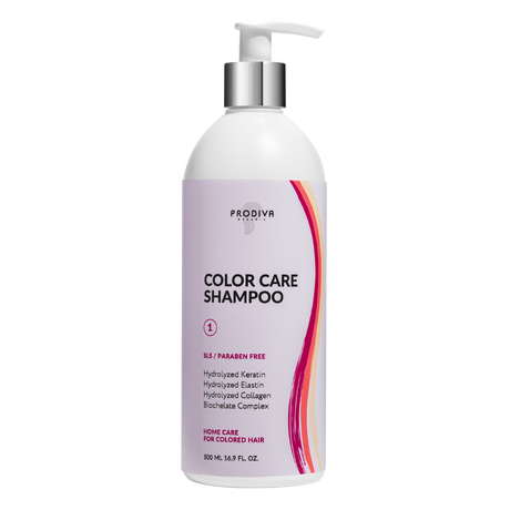 PRODIVA, Шампунь для окрашенных волос бессульфатный Color Care, 500 мл.
