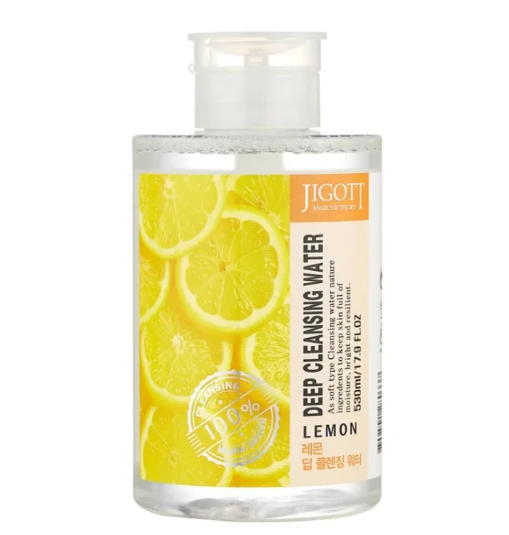 JIGOTT, Очищающая вода с экстрактом лимона Deep Cleansing Water Lemon, 530 мл.