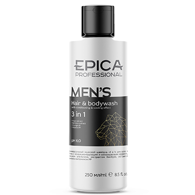 EPICA, Универсальный мужской шампунь для волос и тела 3 in 1 Men's, 250 мл.