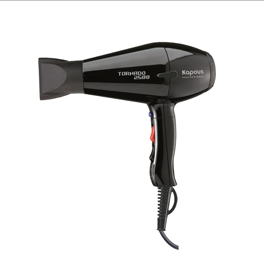 KAPOUS, Профессиональный фен для волос Tornado 2500 Black.