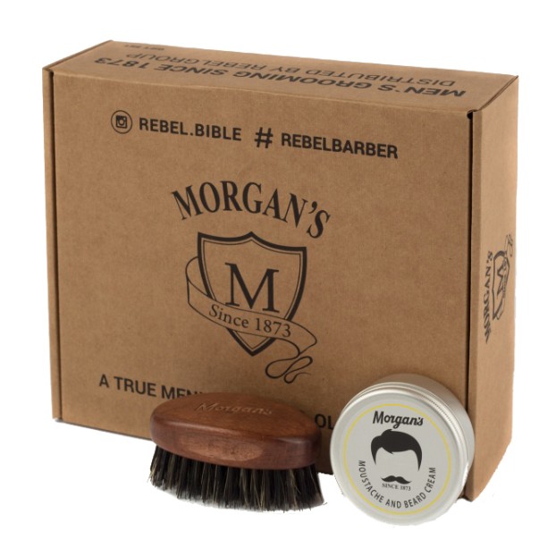 MORGAN`S, Подарочный набор крем + щетка для бороды и усов, 1 шт.