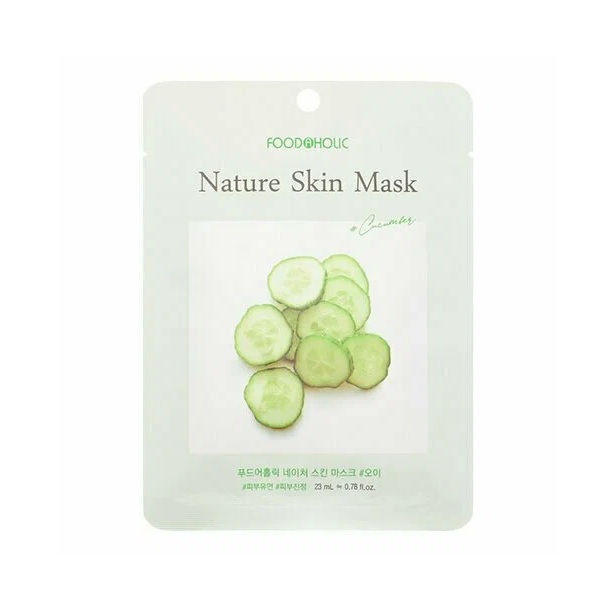 FOODAHOLIC, Тканевая маска для лица с экстрактом огурца Nature Skin Mask, 25 гр.