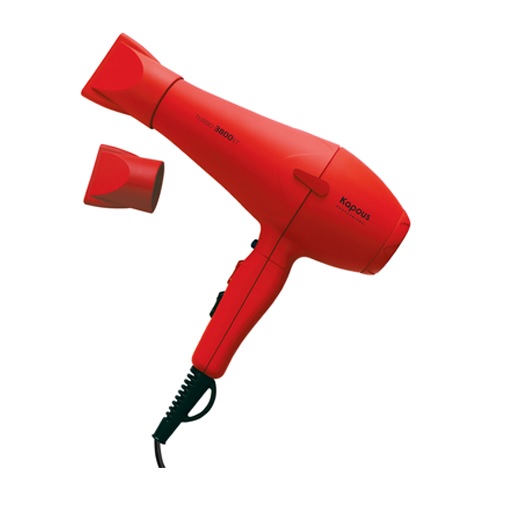 KAPOUS, Профессиональный фен для волос Turbo 3800ST Red.