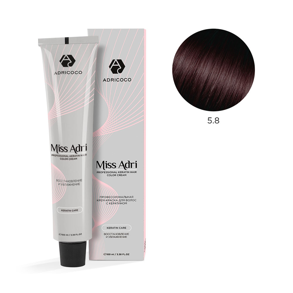 ADRICOCO, Крем-краска для волос Miss Adri 5.8, 100 мл.