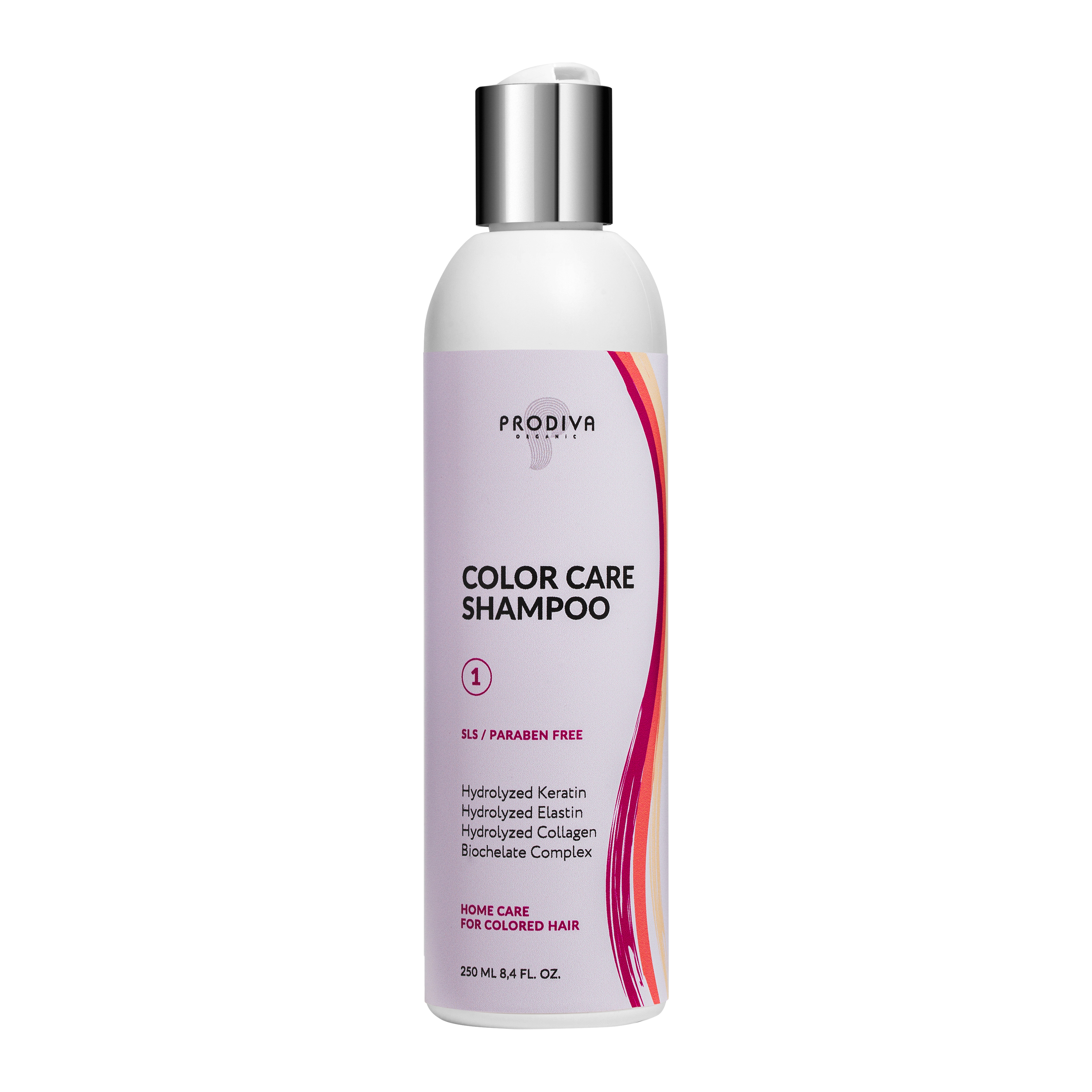 PRODIVA, Шампунь для окрашенных волос бессульфатный Color Care, 250 мл.