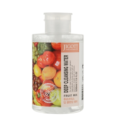 JIGOTT, Очищающая вода с экстрактом фруктов Deep Cleansing Water Fruit Mix, 530 мл.