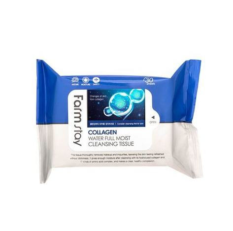 Очищающие увлажняющие салфетки Collagen Water Full Moist Cleansing Tissue, 30 шт.