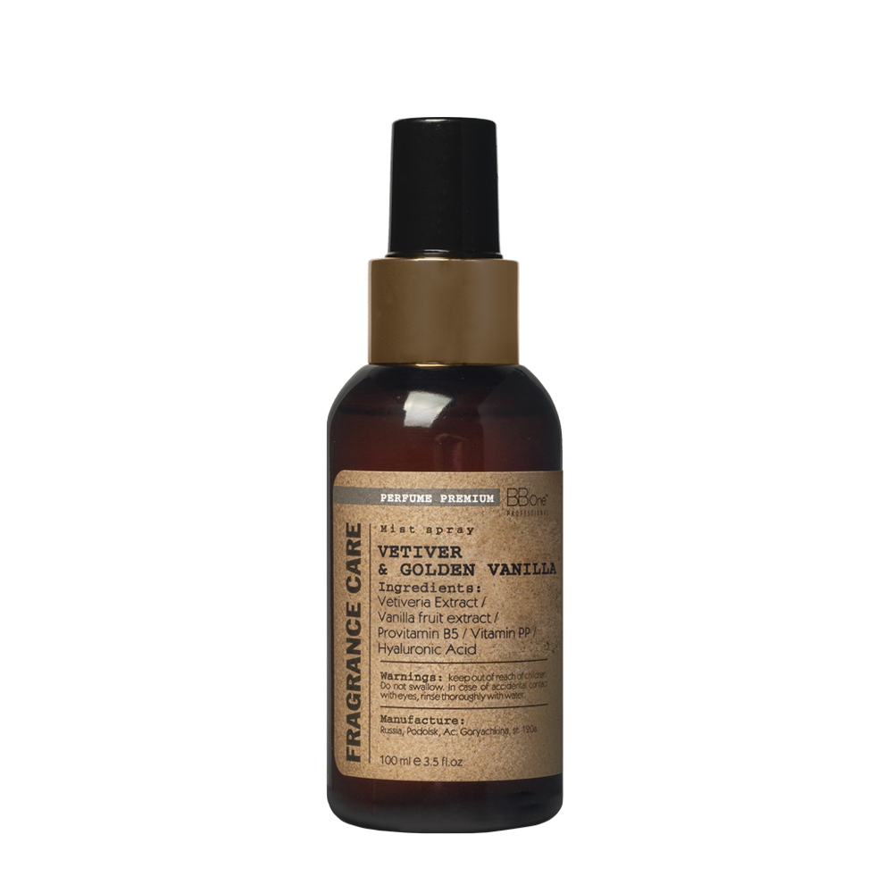 BB ONE, Парфюмированный спрей для волос Mist Spray Vetiver & Golden Vanilla Fragrance Care, 100 мл.