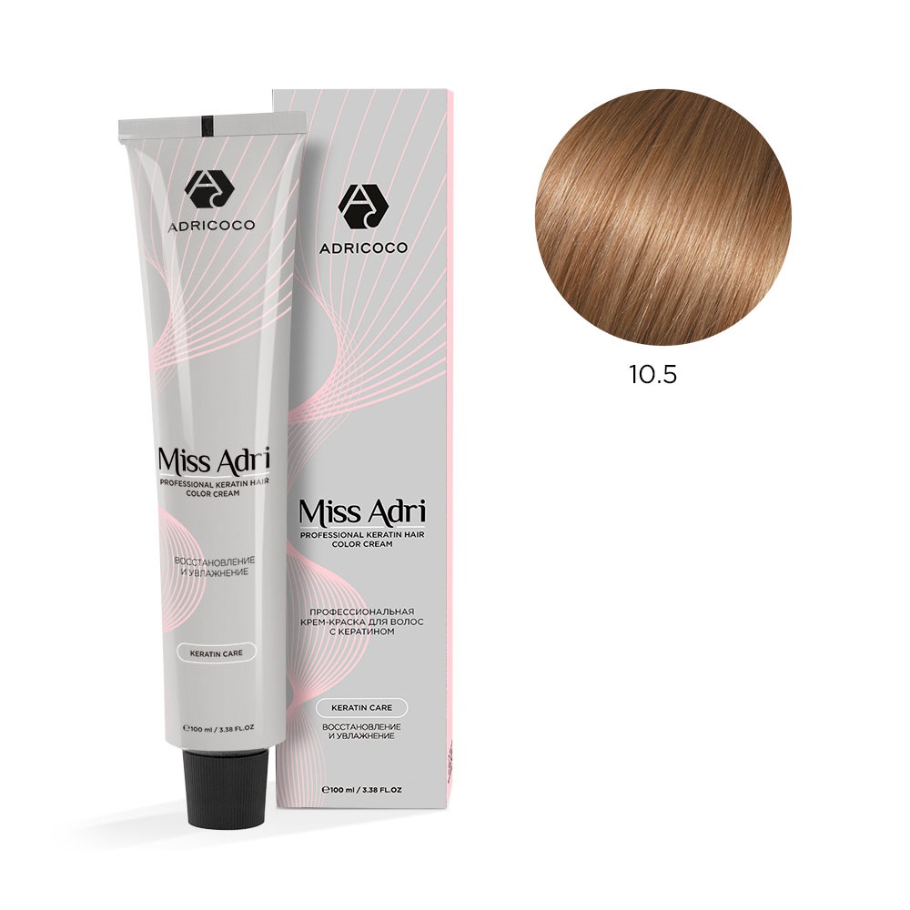 ADRICOCO, Крем-краска для волос Miss Adri 10.5, 100 мл.