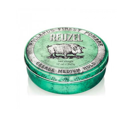REUZEL, Зеленая помада средней фиксации Grease Medium Hold Green Pomade Hog, 340 г.