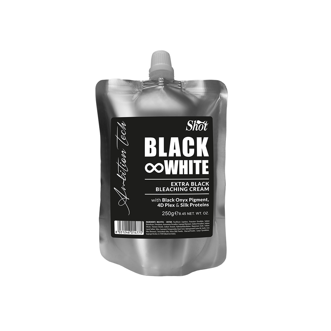 SHOT, Черный обесцвечивающий крем для волос Black & White Ambition Colour, 250 мл.