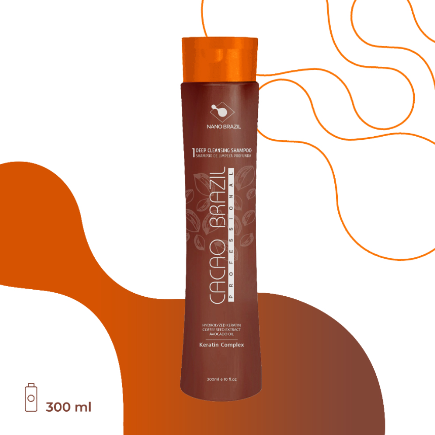 NANO BRAZIL, Шампунь для волос Шаг 1 CACAO BRAZIL Deep Cleansing Shampoo, 300 мл.