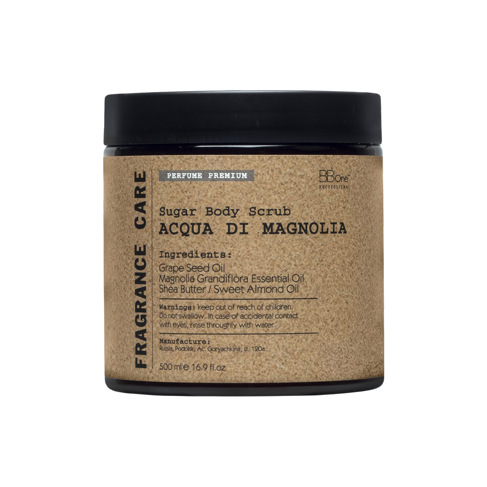 BB ONE, Парфюмированный скраб для тела Sugar Body Scrub Acqua Di Magnolia Fragrance Care, 500 мл.