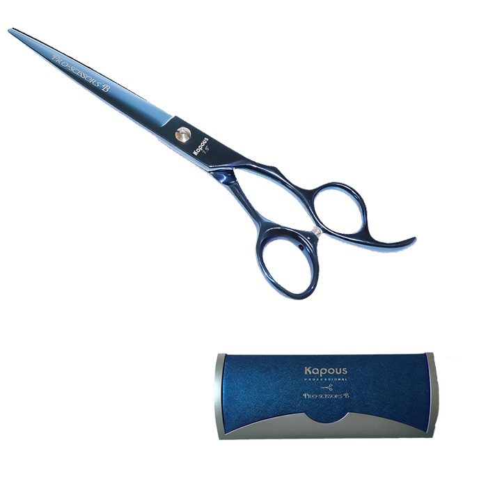 KAPOUS, Ножницы прямые в голубом футляре Pro-scissors B 7.5, 1 шт.