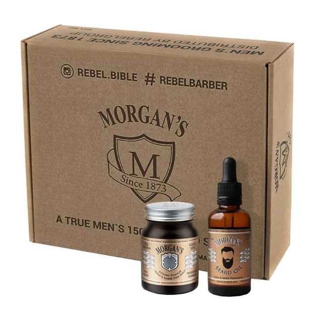 MORGAN`S, Подарочный набор масло для бороды + помада для укладки Oudh & Amber, 1 шт.