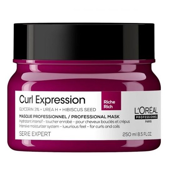 L'OREAL, Маска интенсивно увлажняющая для всех типов кудрявых волос Curl Expression, 250 мл.