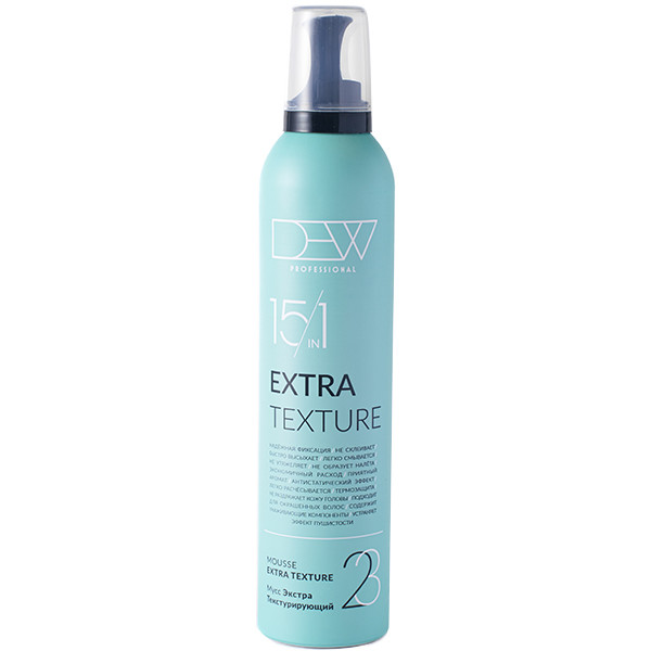 DEW, Мусс сильной фиксации для волос Extra Texture 15 in 1, 350 мл.