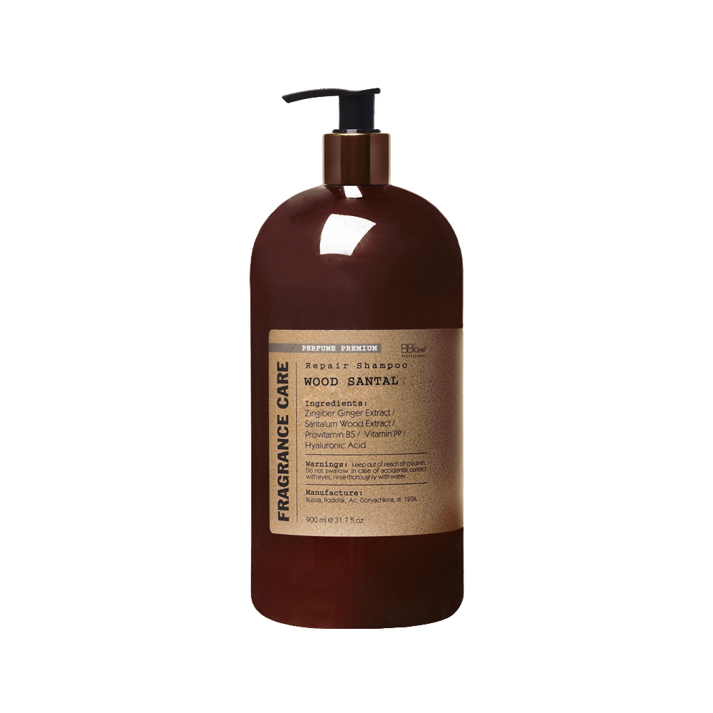 BB ONE, Парфюмированный шампунь для волос Repair Shampoo Wood Santal Fragrance Care, 900 мл.