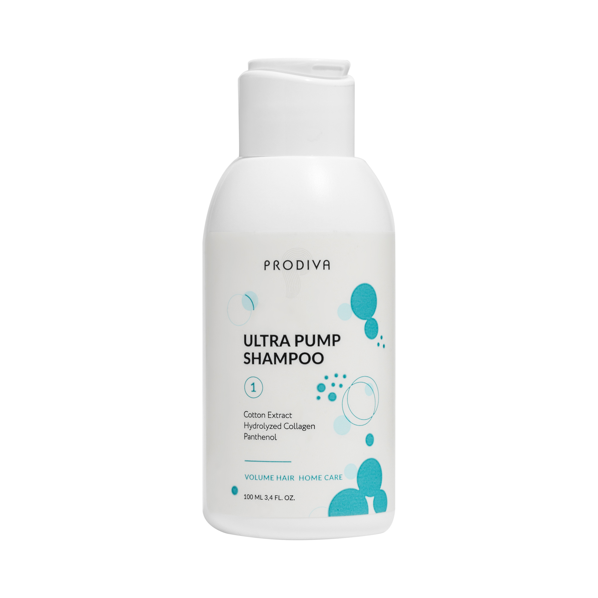 PRODIVA, Шампунь для пышного объема и плотности волос Ultra Pump Shampoo, 100 мл.