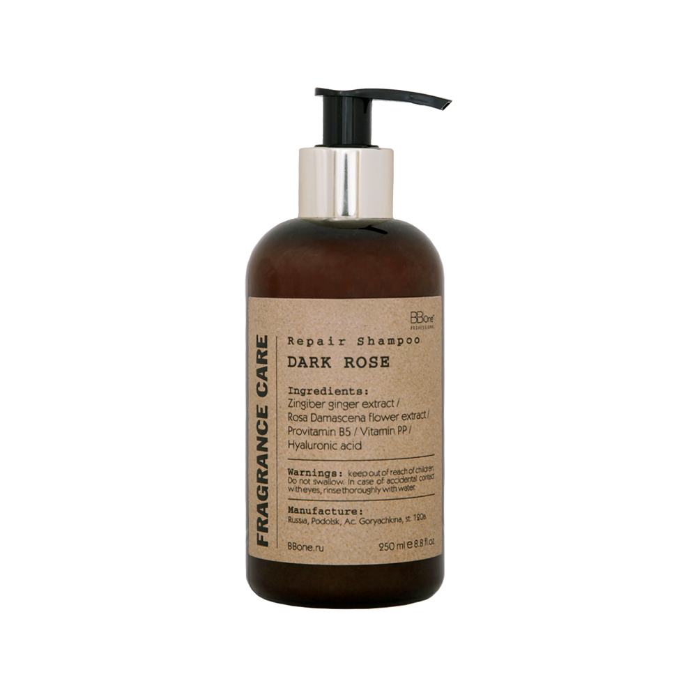 BB ONE, Парфюмированный шампунь для волос Repair Shampoo Dark Rose Fragrance Care, 250 мл.