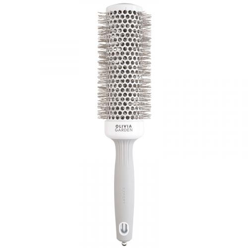 OLIVIA GARDEN, Термобрашинг для волос Expert Blowout Speed XL Wavy Bristles White & Grey 45 мм.