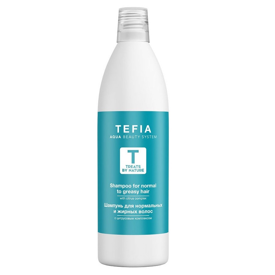 TEFIA, Шампунь для нормальных и жирных волос с цитрусовым комплексом Treats By Nature, 1000 мл.