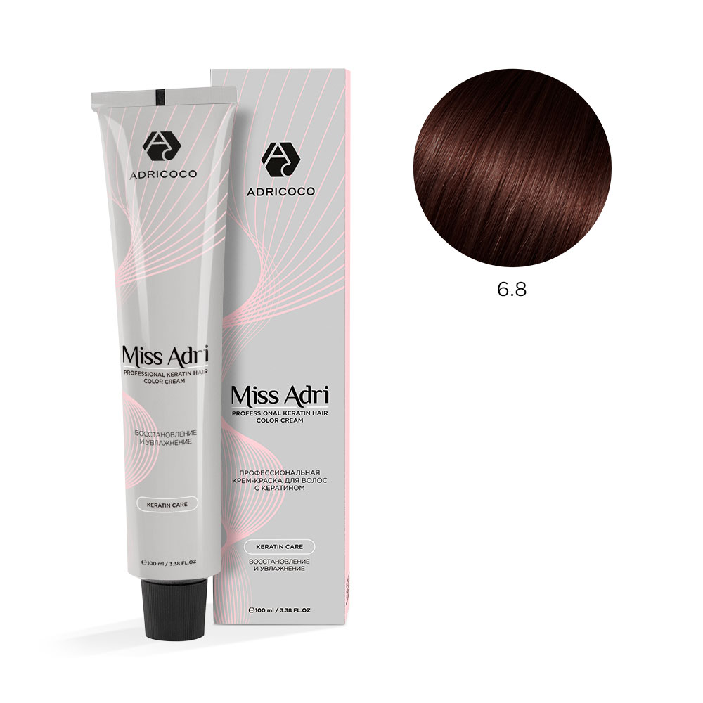 ADRICOCO, Крем-краска для волос Miss Adri 6.8, 100 мл.