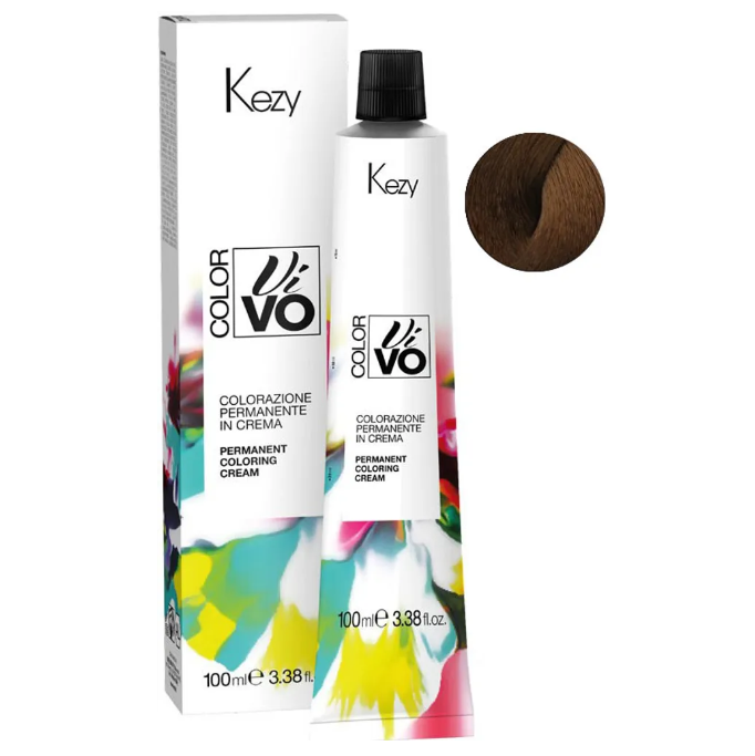 KEZY, Перманентная крем-краска для волос c коллагеном и Абиссинским маслом  Colore Vivo 8.00, 100 мл.