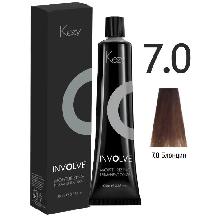 KEZY, Стойкая крем-краска для волос Involve color 7.0, 100 мл.