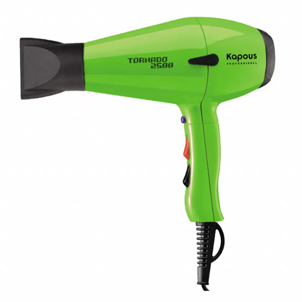 KAPOUS, Профессиональный фен для волос Tornado 2500 Green.