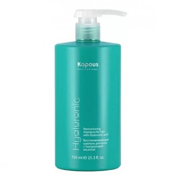 KAPOUS, Восстанавливающий шампунь для волос с гиалуроновой кислотой Hyaluronic acid, 750 мл.