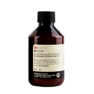 INSIGHT, Протеиновый активатор для окрашивания и обесцвечивания волос Incolor Attivatore Colore Nutriente 6%, 150 мл.