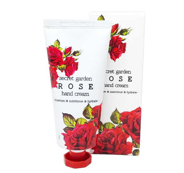 JIGOTT, Крем для рук с экстрактом розы Secret Garden Rose Hand Cream, 100 мл.