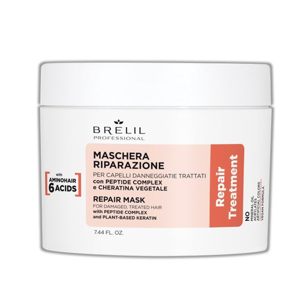 BRELIL, Восстанавливающая маска для поврежденных волос Repair Mask Amino Treatment, 220 мл.