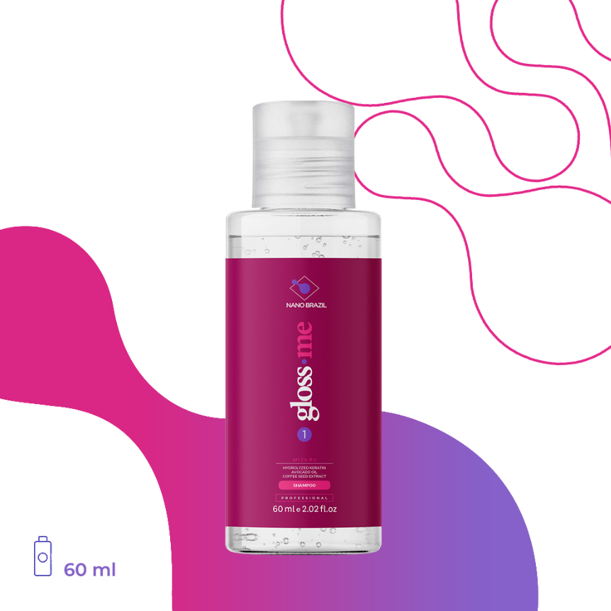 NANO BRAZIL, Шампунь для волос Шаг 1 GLOSS ME Shampoo, 60 мл.