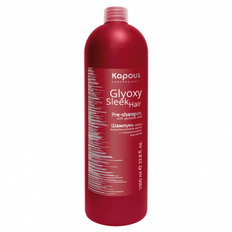 KAPOUS, Шампунь перед выпрямлением волос с глиоксиловой кислотой Glyoxy Sleek Hair, 1000 мл.