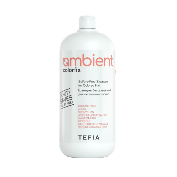 TEFIA, Шампунь бессульфатный 4.5 pH для окрашенных волос Colorfix Ambient, 950 мл.