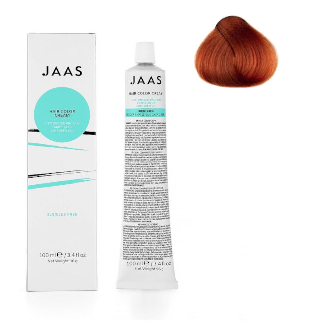 JAAS, Перманентная краска для волос 7.44 Intense Copper Blonde, 100 мл.