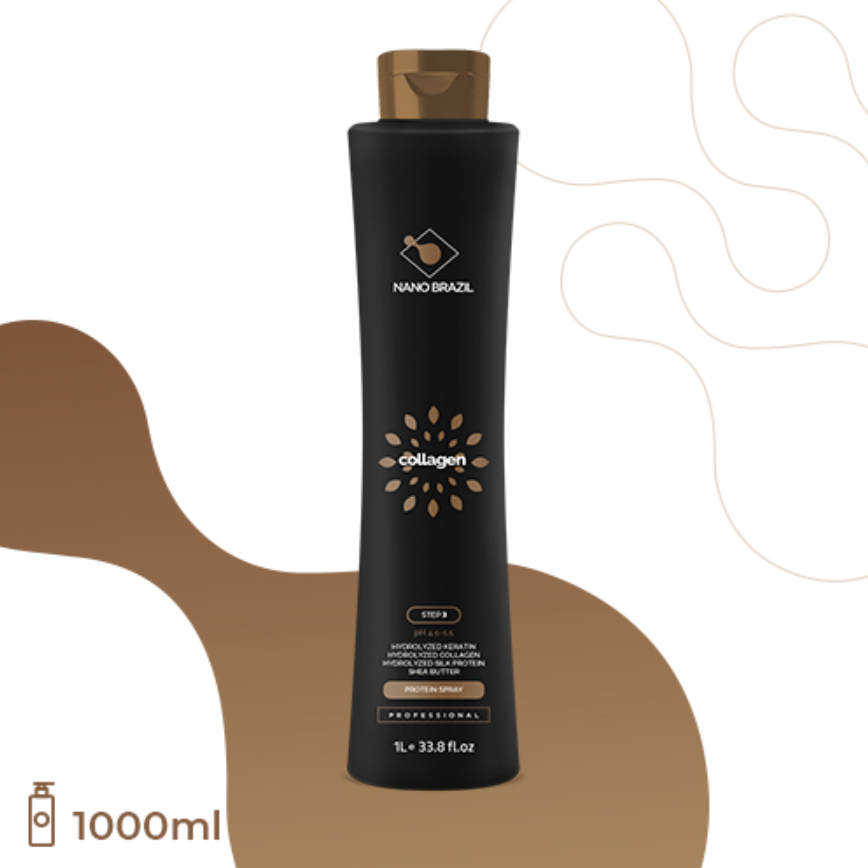 NANO BRAZIL, Протеиновый спрей Шаг 3 COLLAGEN Protein Spray, 1000 мл.