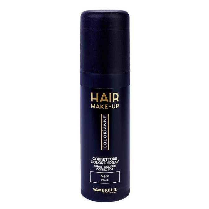 BRELIL, Спрей-макияж для седых волос Hair make-up Black, 75 мл.