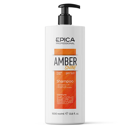 EPICA, Шампунь для восстановления и питания Amber Shine Organic, 1000 мл.