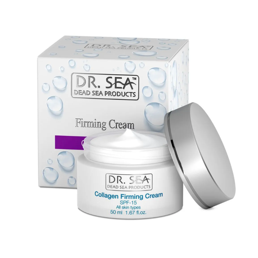 DR.SEA, Коллагеновый укрепляющий крем для лица против морщин с минералами Мертвого моря SPF 15, 50 мл.