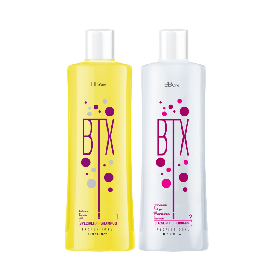 BB ONE, Набор ботокс для волос BTX Classic White (шаг 1 + шаг 2), 2x1000 мл.