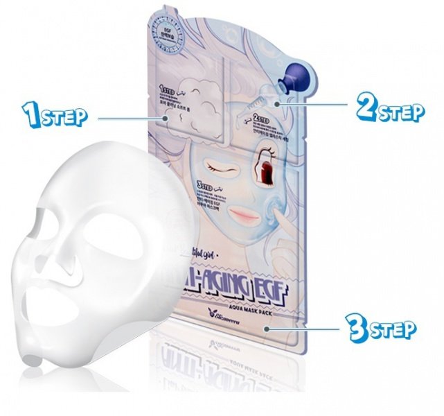 ELIZAVECCA, Маска для лица антивозрастная 3-ступенчатая, Anti-Aging EGF Mask Pack, 1 шт.
