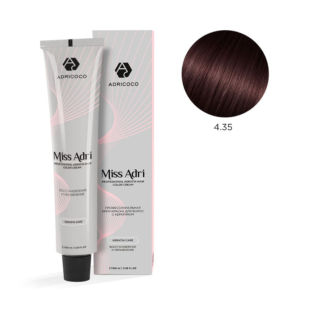 ADRICOCO, Крем-краска для волос Miss Adri 4.35, 100 мл.