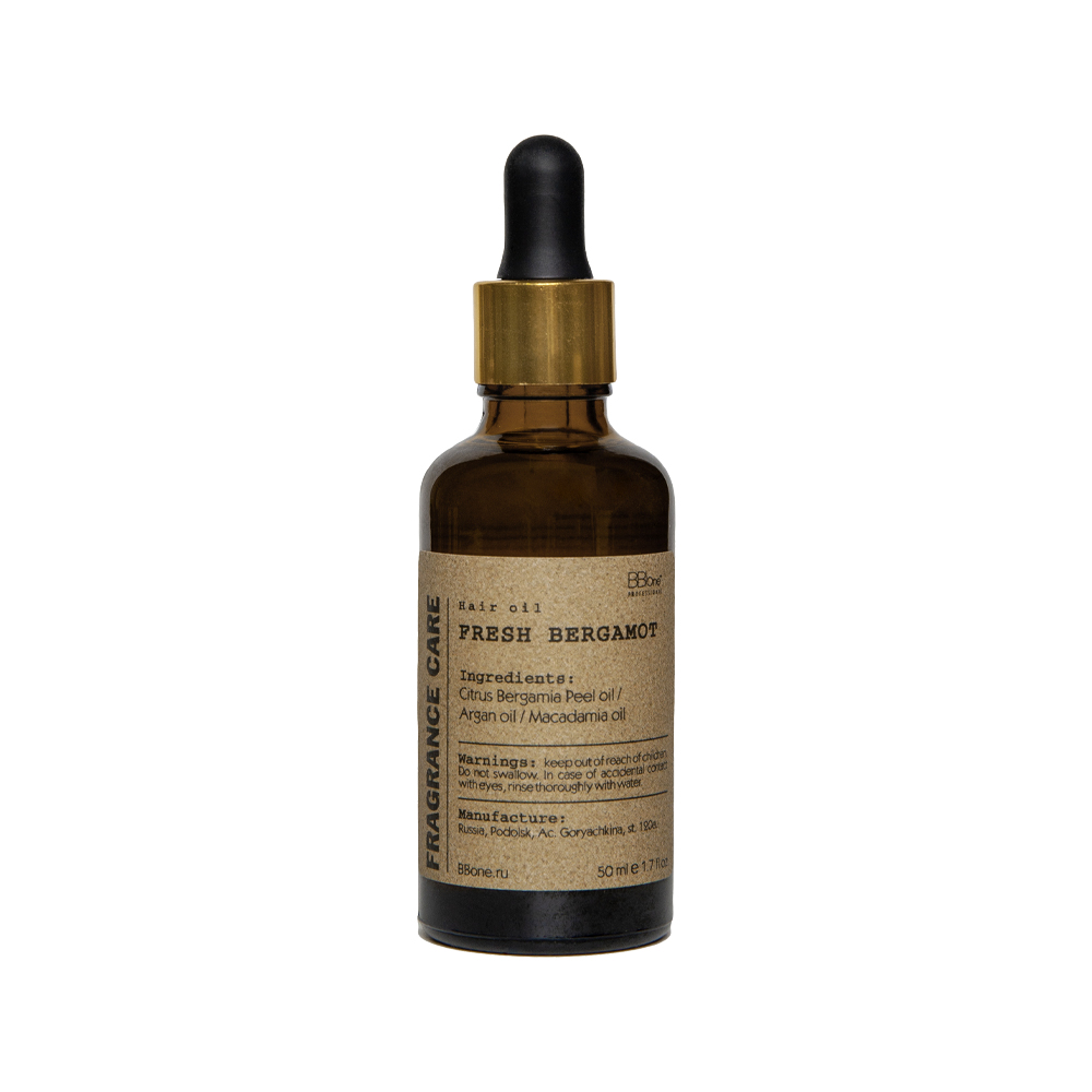 BB ONE, Парфюмированное масло для волос Hair Oil Fresh Bergamot Fragrance Care, 50 мл.