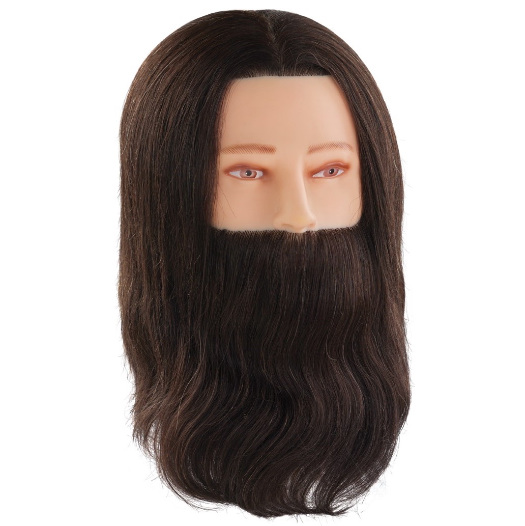 Учебная голова-манекен для парикмахеров мужская шатен 35 см, 1 шт.