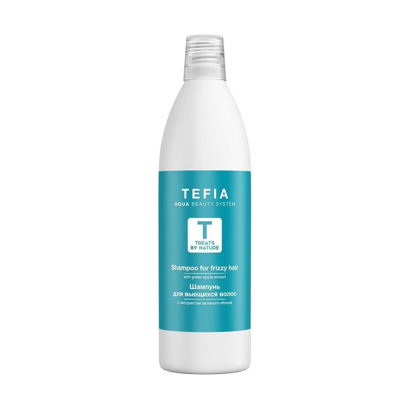 TEFIA, Шампунь для вьющихся волос с экстрактом зеленого яблока Treats By Nature, 1000 мл.